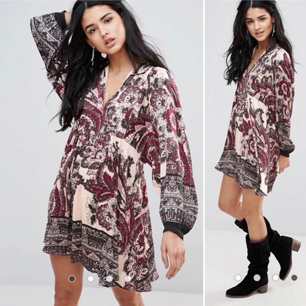 Free People Say You Love Me Printed Mini Dress